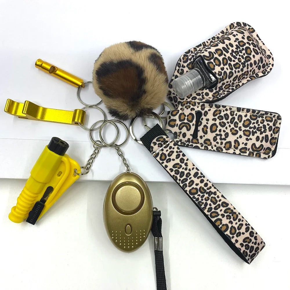 *ANIMAL PRINT COLLECTION* Safety Keychain Full Set, Self Defense Security Keychain Set