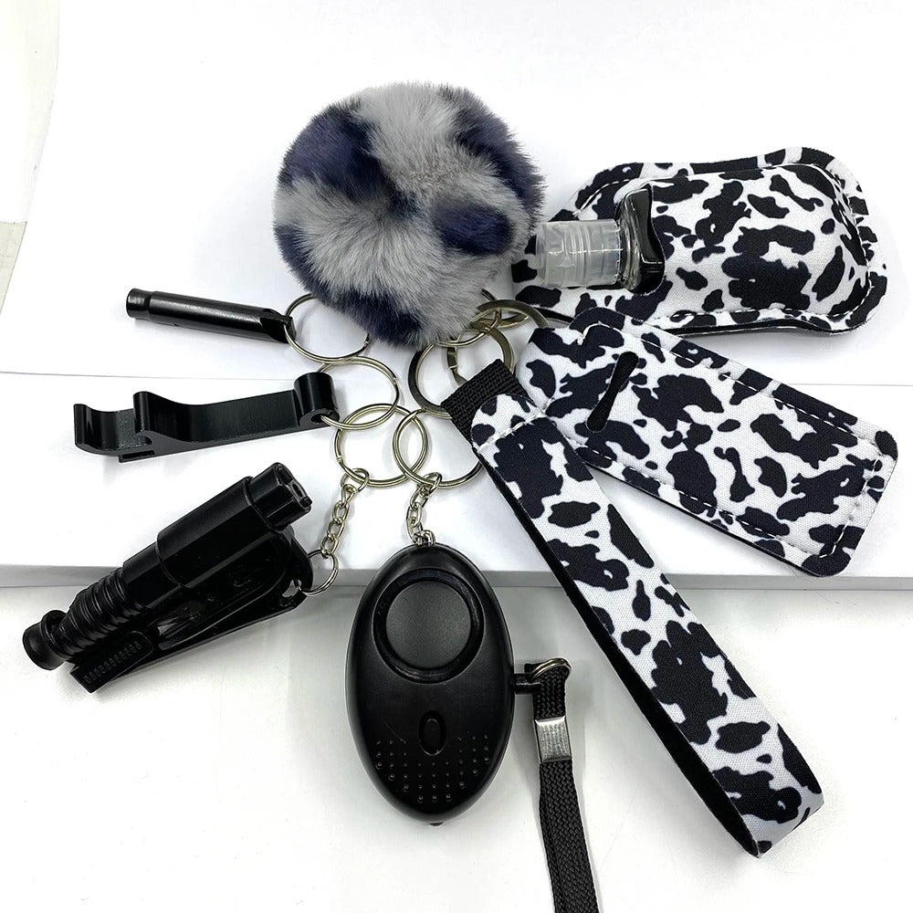 *ANIMAL PRINT COLLECTION* Safety Keychain Full Set, Self Defense Security Keychain Set