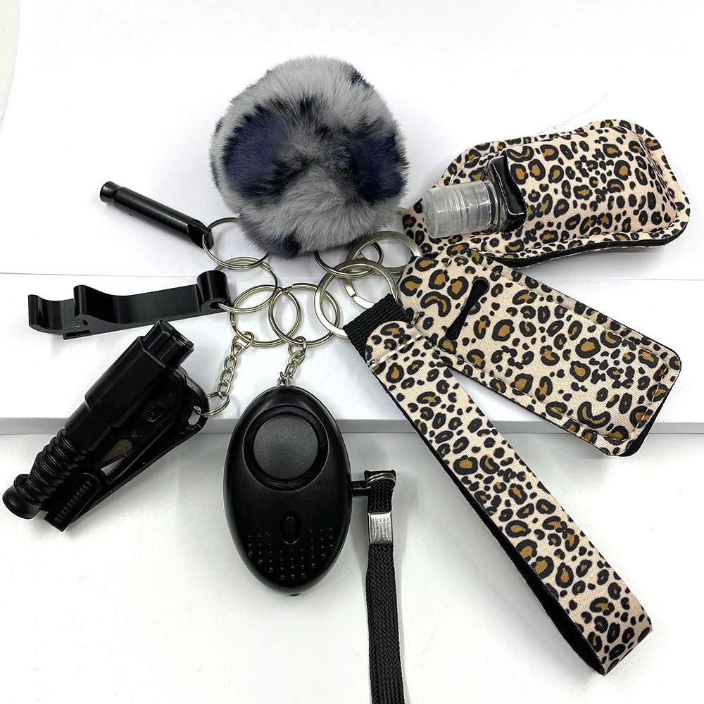 *ANIMAL PRINT COLLECTION* Safety Keychain Full Set, Self Defense Security Keychain Set