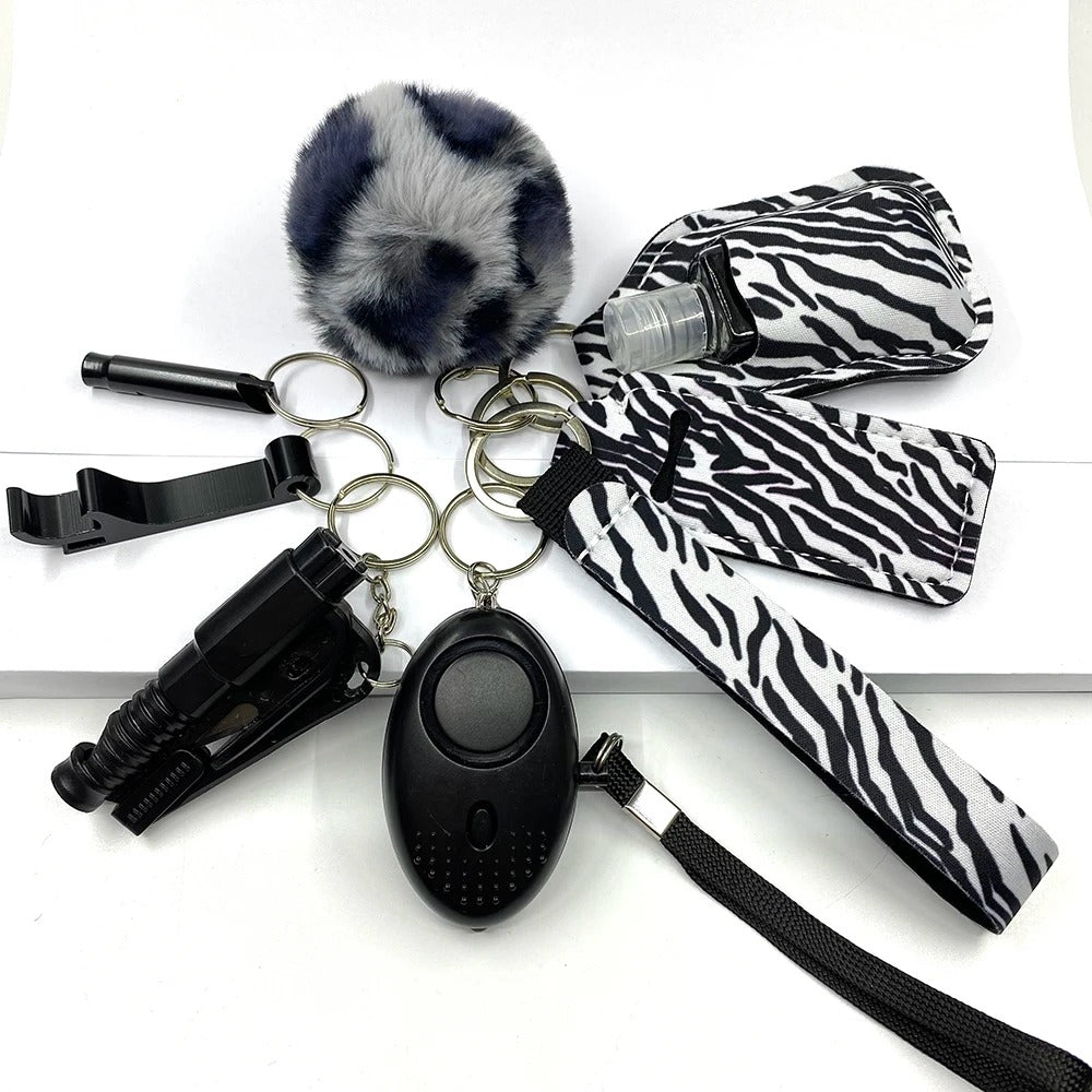 *ANIMAL PRINT COLLECTION* Safety Keychain Full Set, Self Defense Security Keychain Set