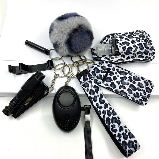 *ANIMAL PRINT COLLECTION* Safety Keychain Full Set, Self Defense Security Keychain Set
