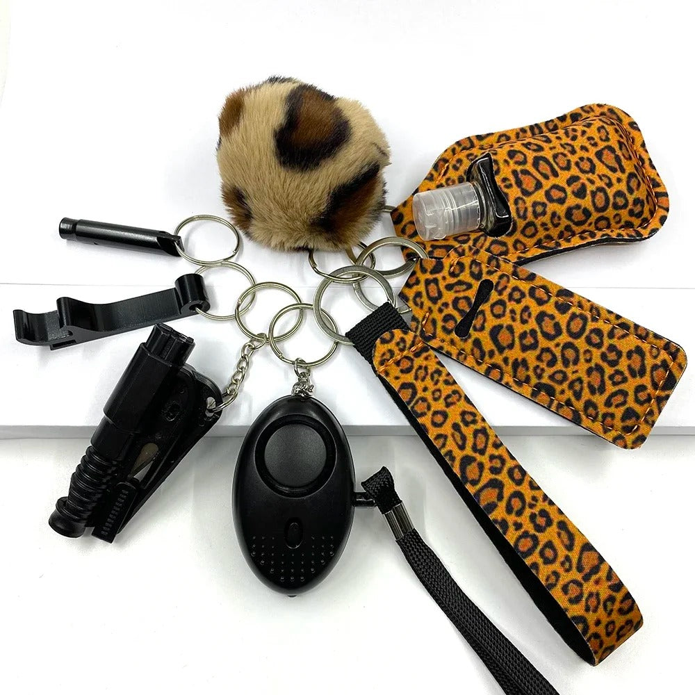 *ANIMAL PRINT COLLECTION* Safety Keychain Full Set, Self Defense Security Keychain Set