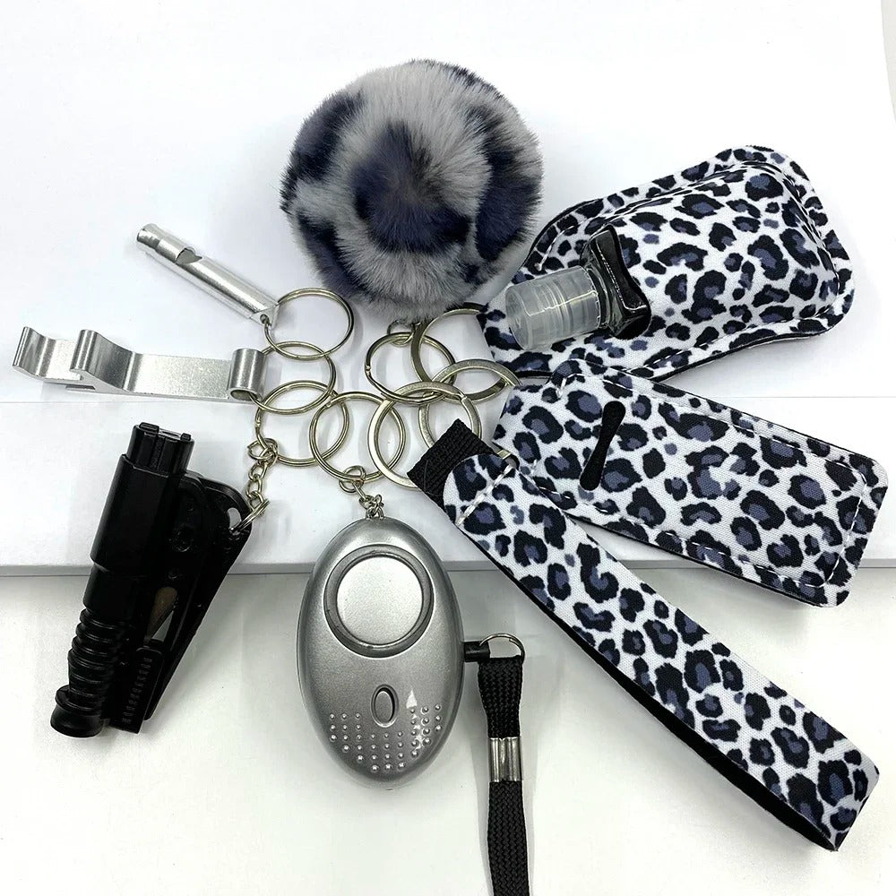 *ANIMAL PRINT COLLECTION* Safety Keychain Full Set, Self Defense Security Keychain Set