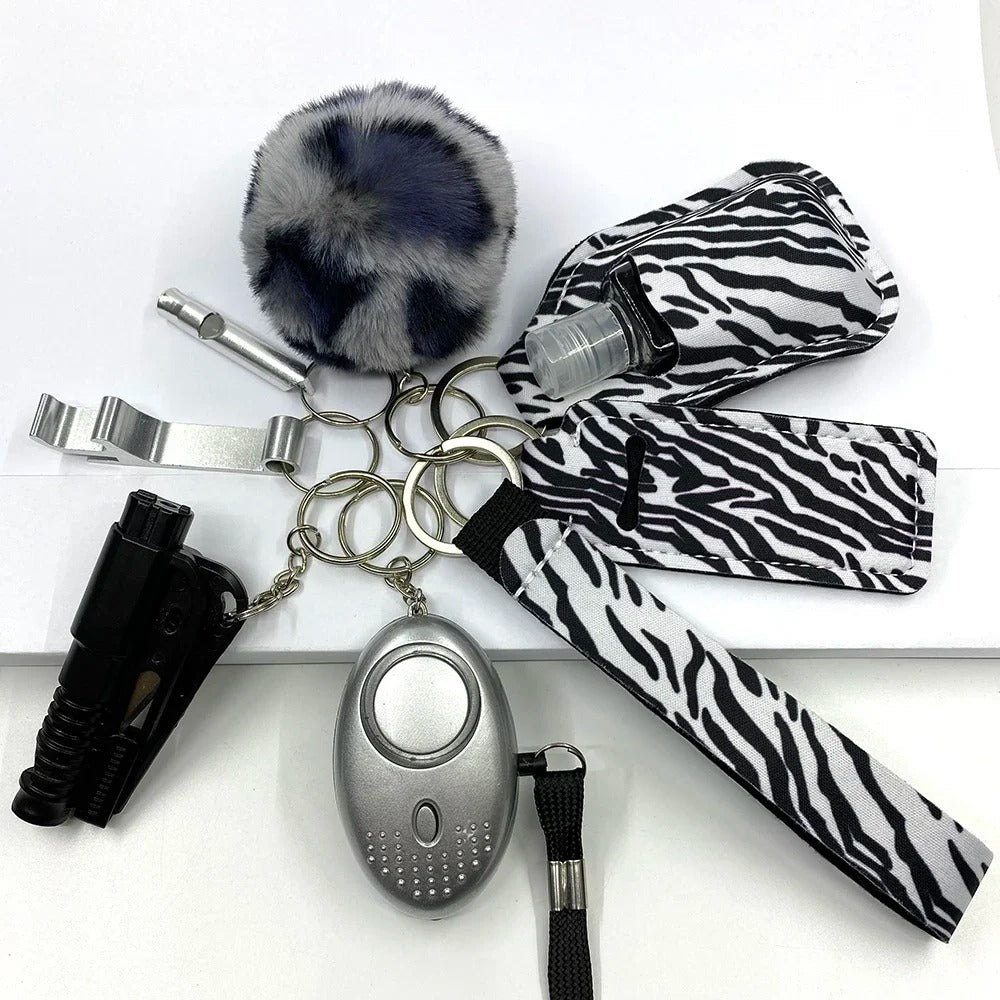 *ANIMAL PRINT COLLECTION* Safety Keychain Full Set, Self Defense Security Keychain Set