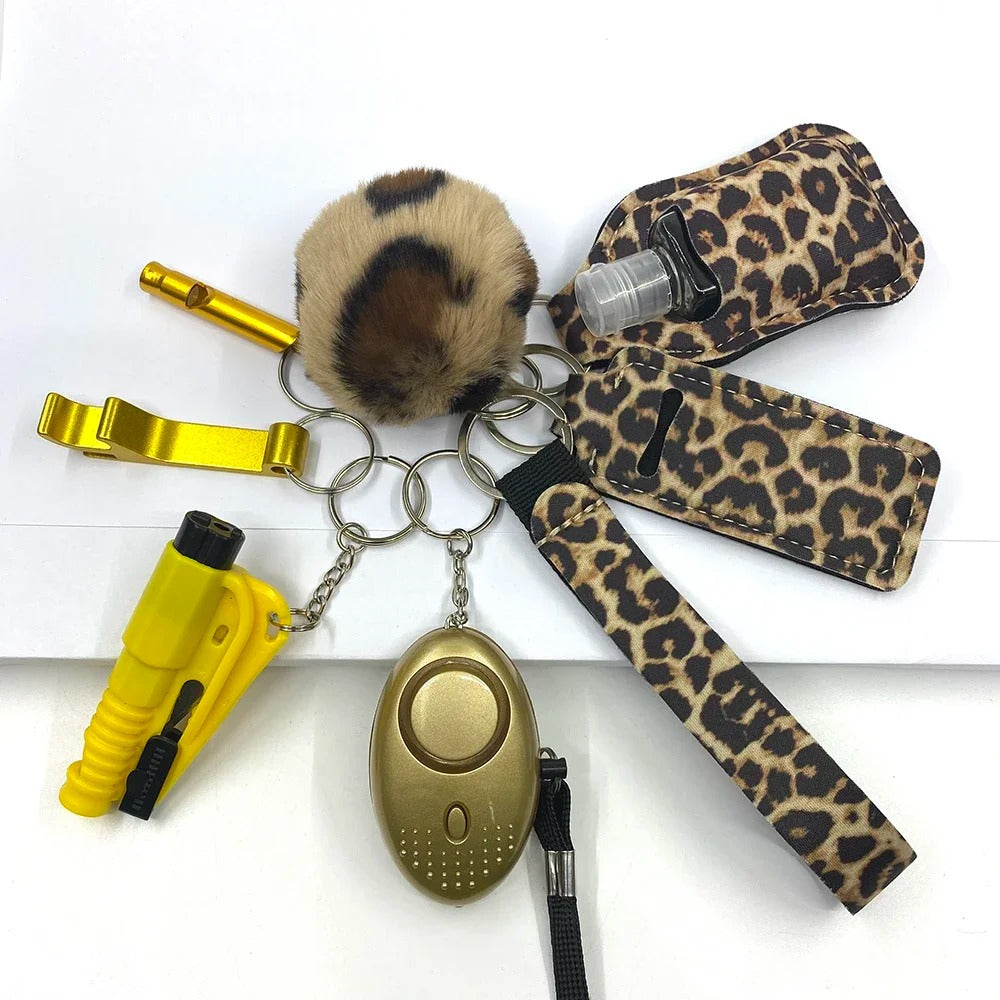 *ANIMAL PRINT COLLECTION* Safety Keychain Full Set, Self Defense Security Keychain Set