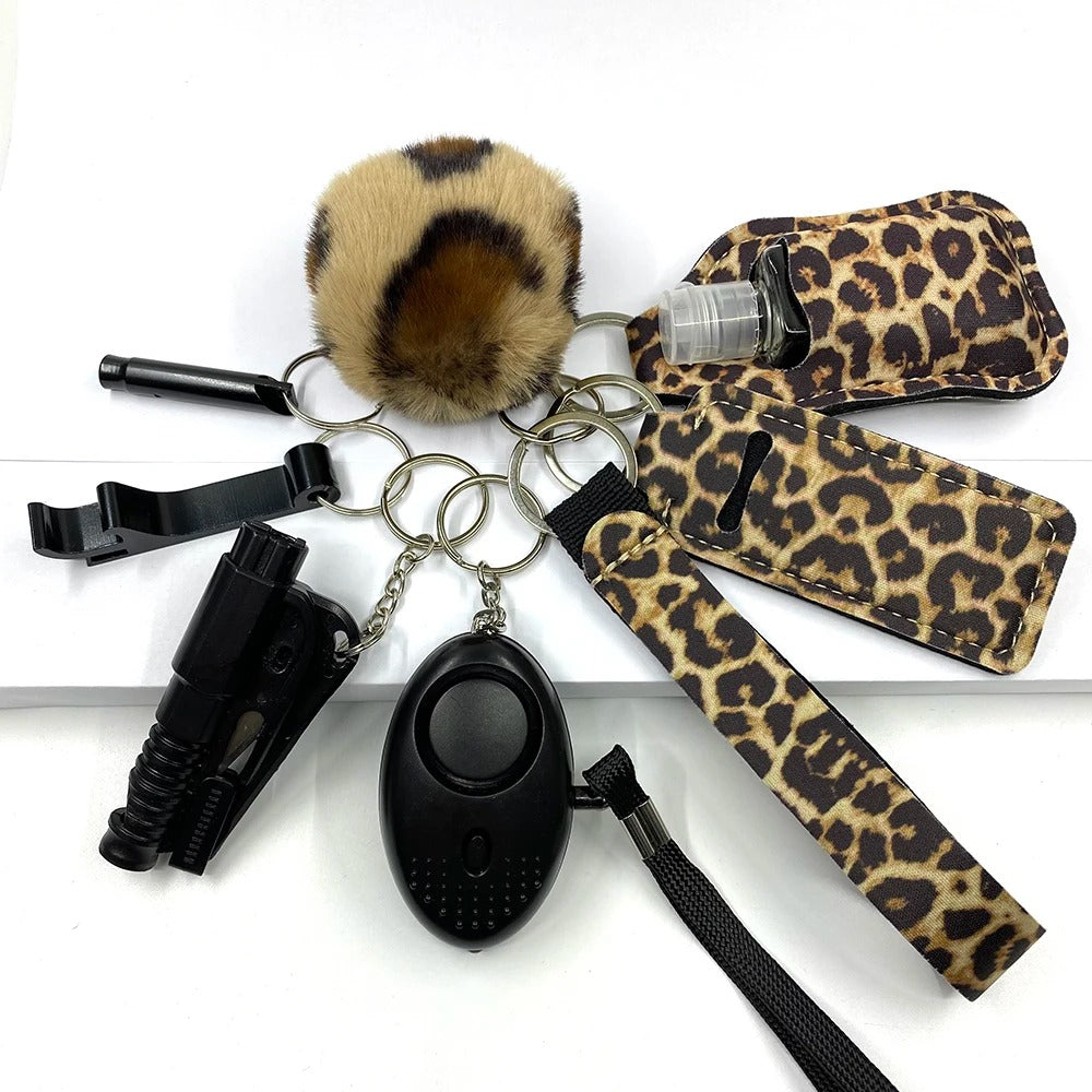 *ANIMAL PRINT COLLECTION* Safety Keychain Full Set, Self Defense Security Keychain Set
