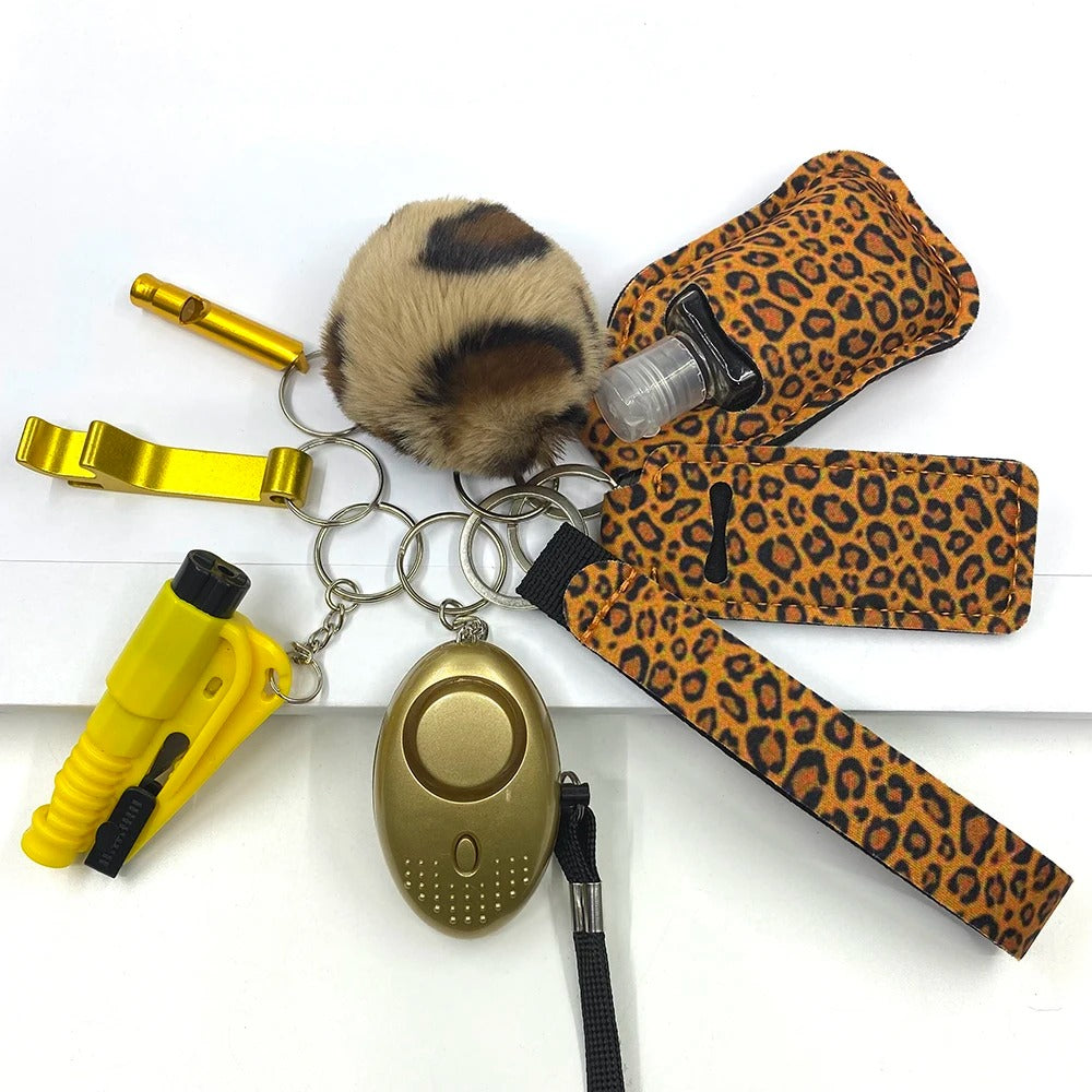 *ANIMAL PRINT COLLECTION* Safety Keychain Full Set, Self Defense Security Keychain Set